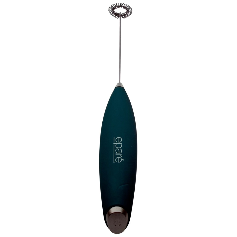 Epare Milk Frother Handheld Battery Operated Teal Stainless Steel‎ Whisk New
